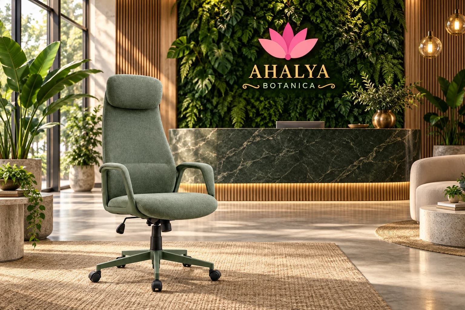 Fordel executive chair in an Ahalya Botanica reception concept