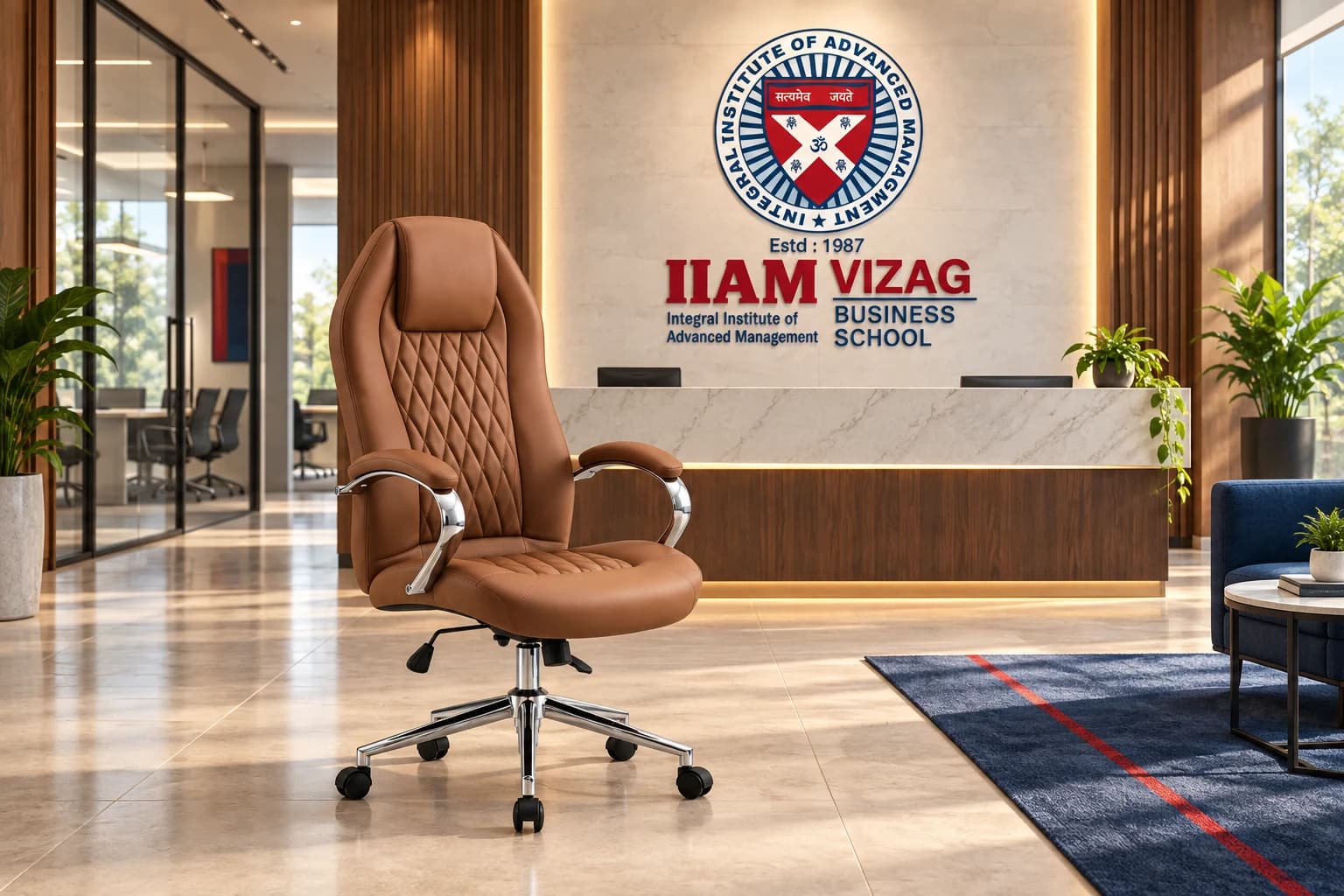 Fordel executive chair in an IIAM Vizag reception concept