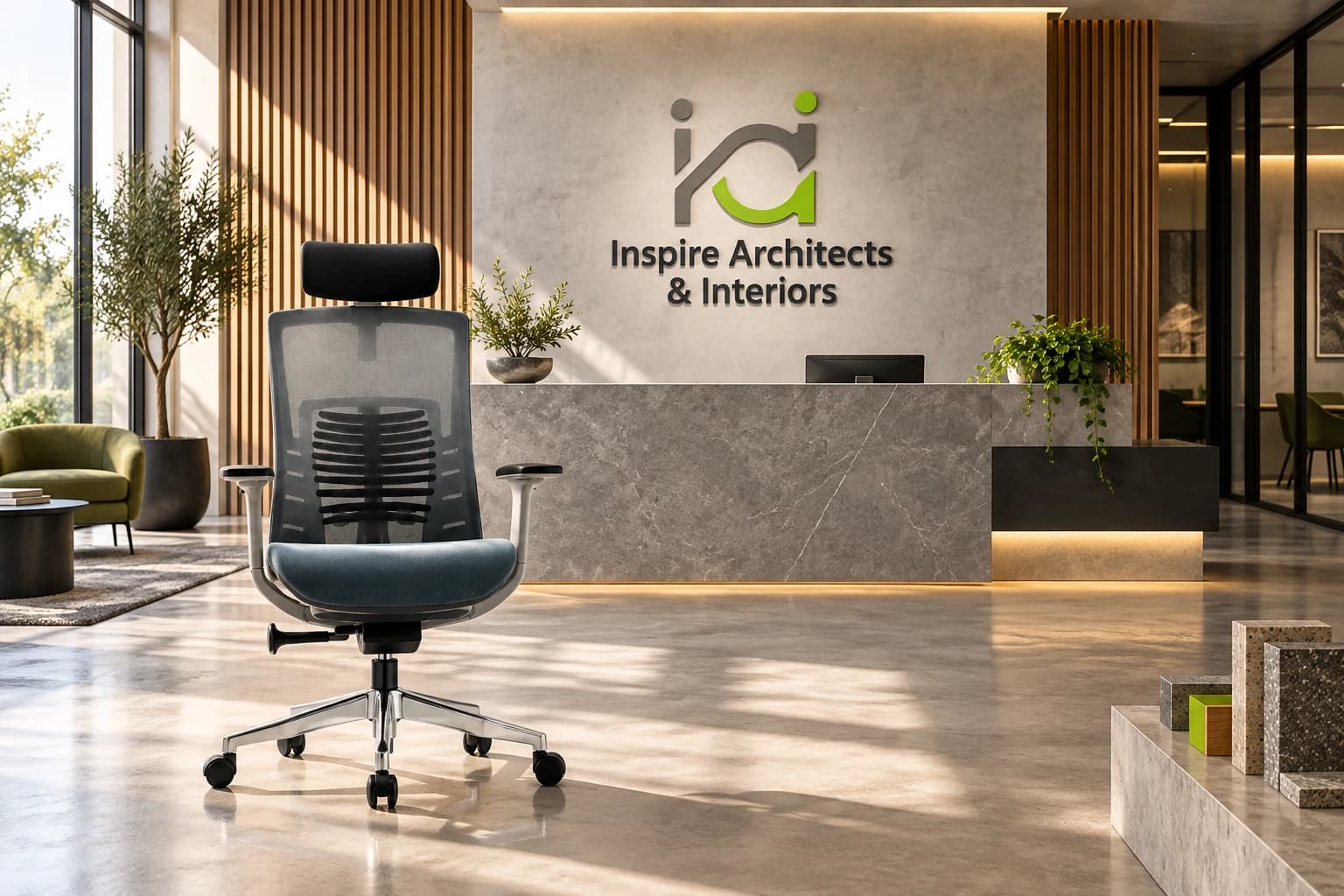 Fordel ergonomic chair in an Inspire Architects and Interiors reception concept