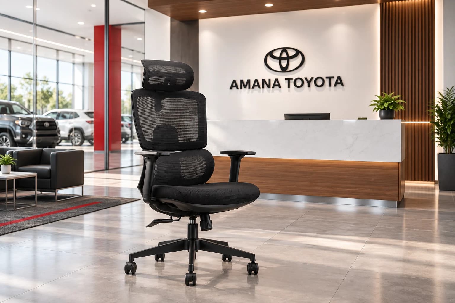 Fordel ergonomic chair in an Amana Toyota reception concept