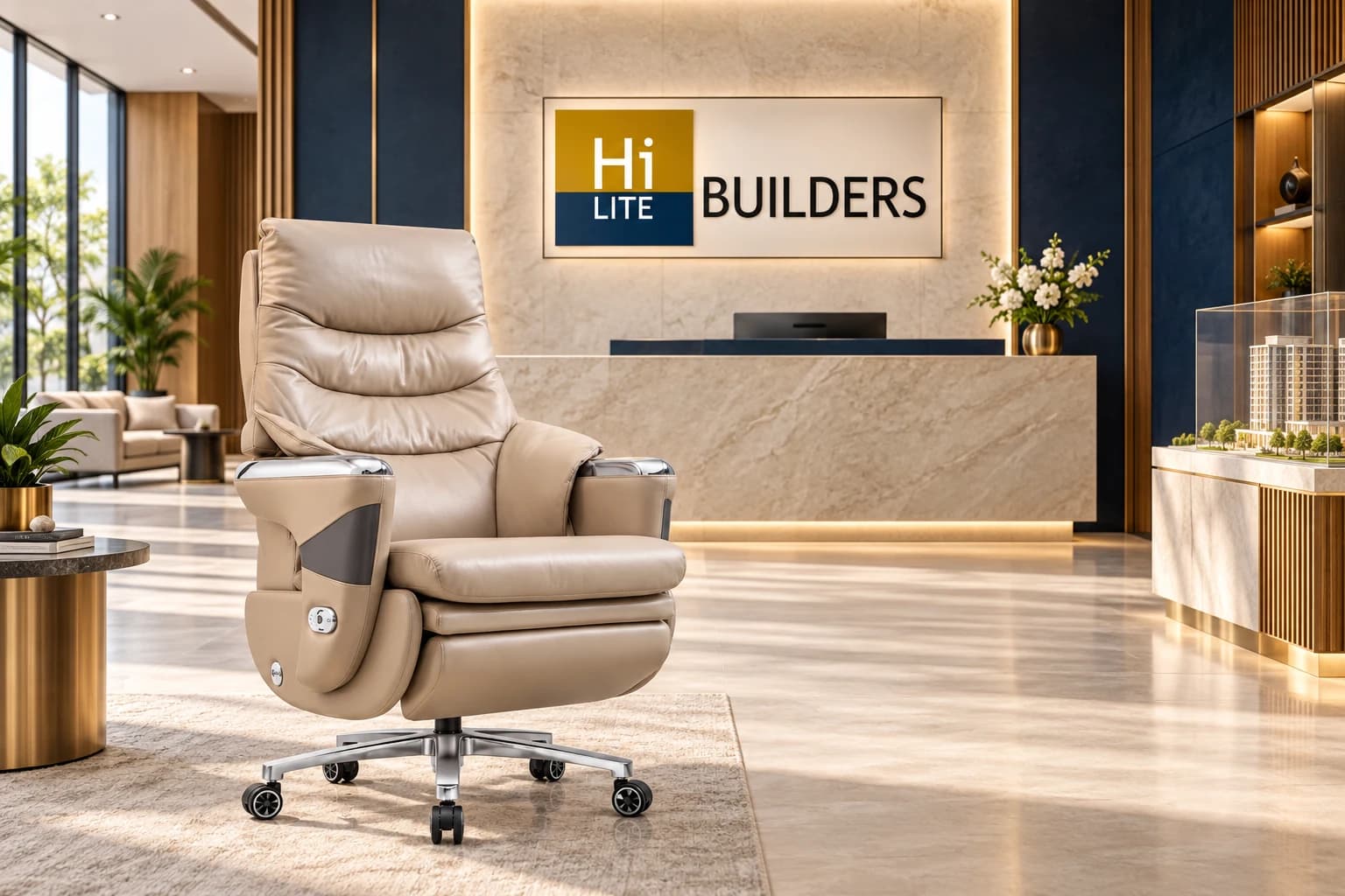 Fordel premium chair in a HiLITE Builders reception concept