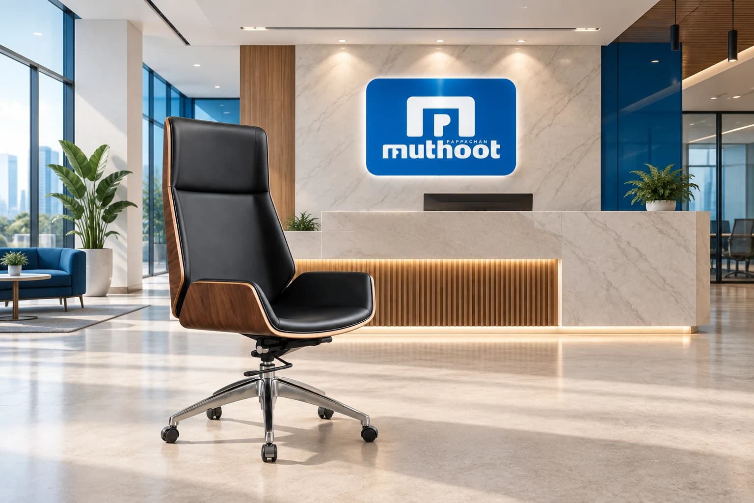 Fordel executive chair in a Muthoot Pappachan reception concept